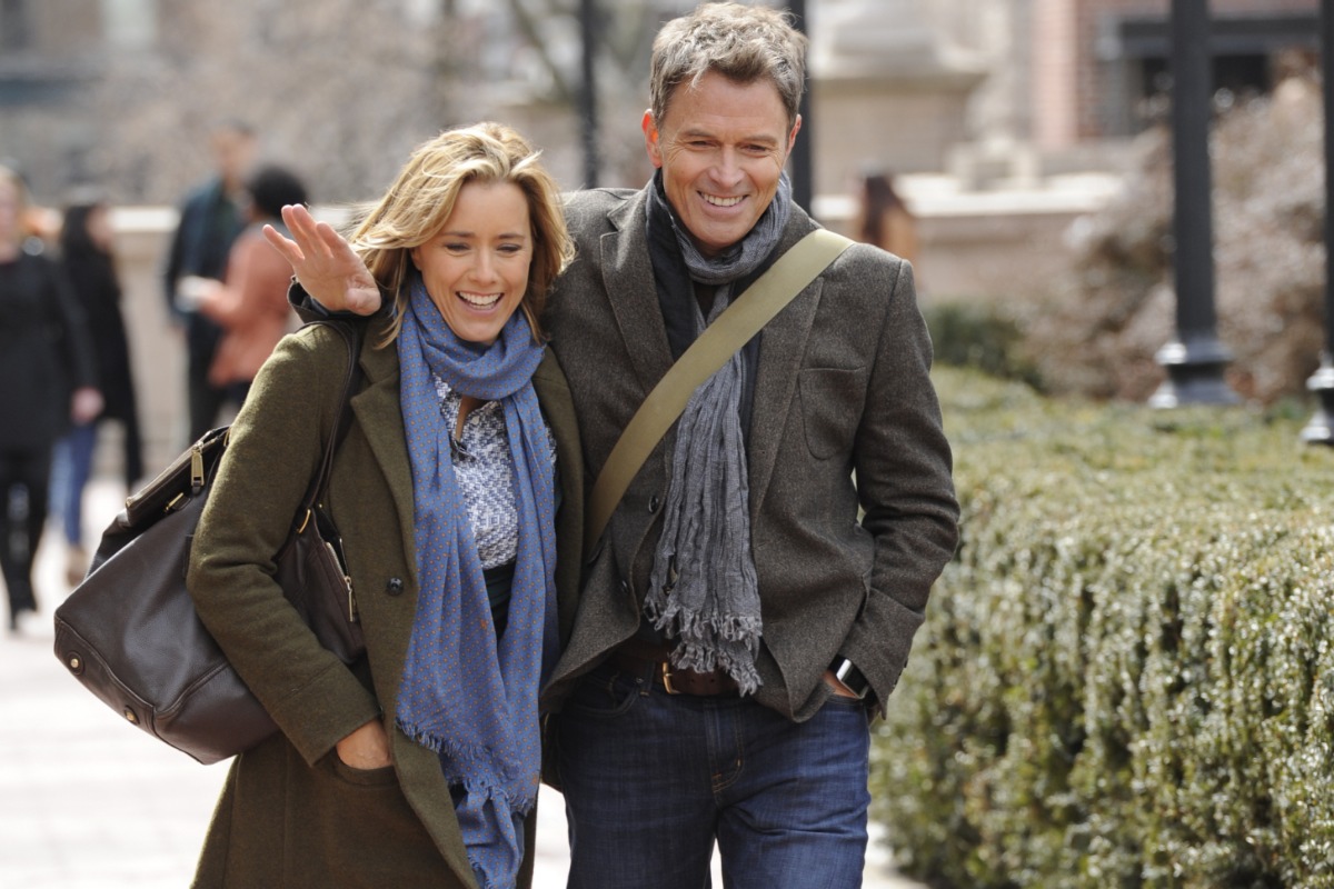 "Pilot" -- Secretary of State Elizabeth McCord (Tea Leoni) and Tim Daly (Henry McCord) on MADAM SECRETARY, premiering on CBS, Sunday, Sept. 21 (8:00-9:00 PM, ET/PT) for the CBS Television Network. Photo: David M. Russell/CBS 2014 CBS Broadcasting, Inc. All Rights Reserved