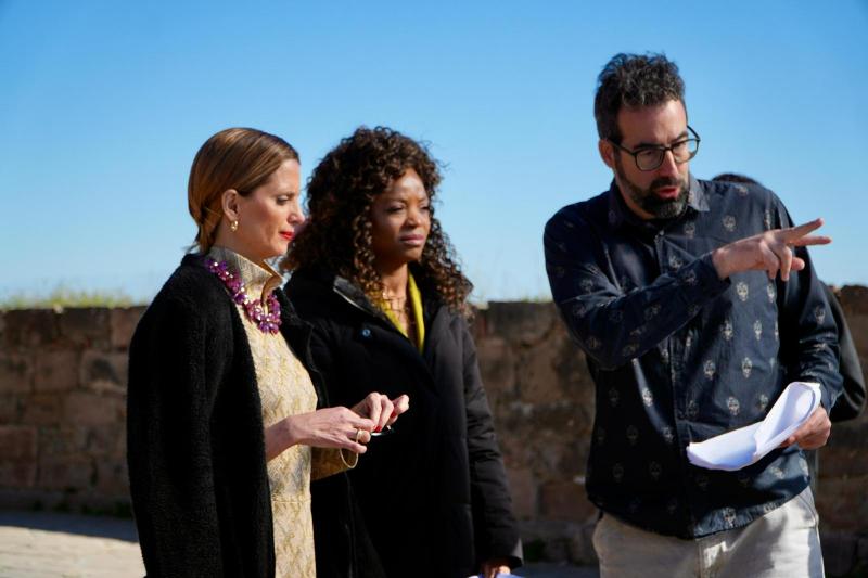 Macarena Gómez i Bella Agossou al rodatge de 'Killder' de JR Armadàs a Cardona